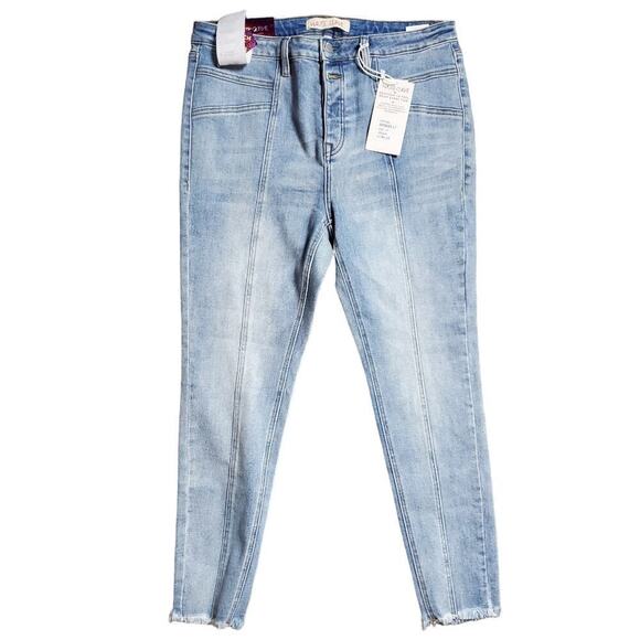 Haute Curve Denim - Haute Curve Women Raw Hem Casual Denim Jeans Size 18 Plus Soft Grunge Retro